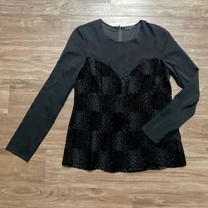 Nanette Lepore Sheer Velvet Blouse